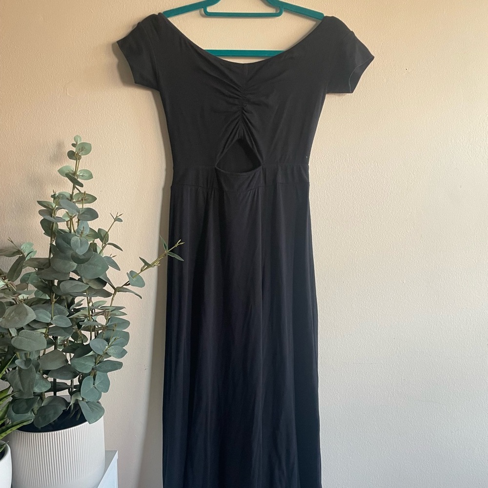 Free People Casual Black Dress w/ Front Cut-out